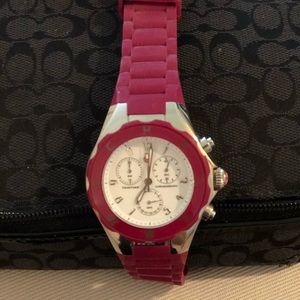 Fuchsia jelly bean Michele watch